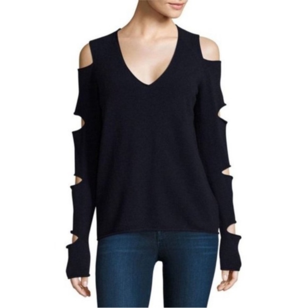 Skull Cashmere Cutout Sleeve Sweater